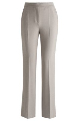 High-waisted trousers with flared leg- Light Grey Women's Formal Pants size 2