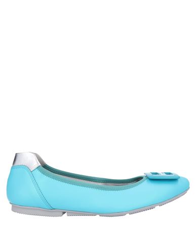 Hogan Woman Ballet flats Turquoise Size 4 Leather, Textile fibers