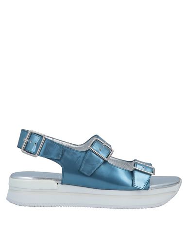 Hogan Woman Sandals Pastel blue Size 5 Leather