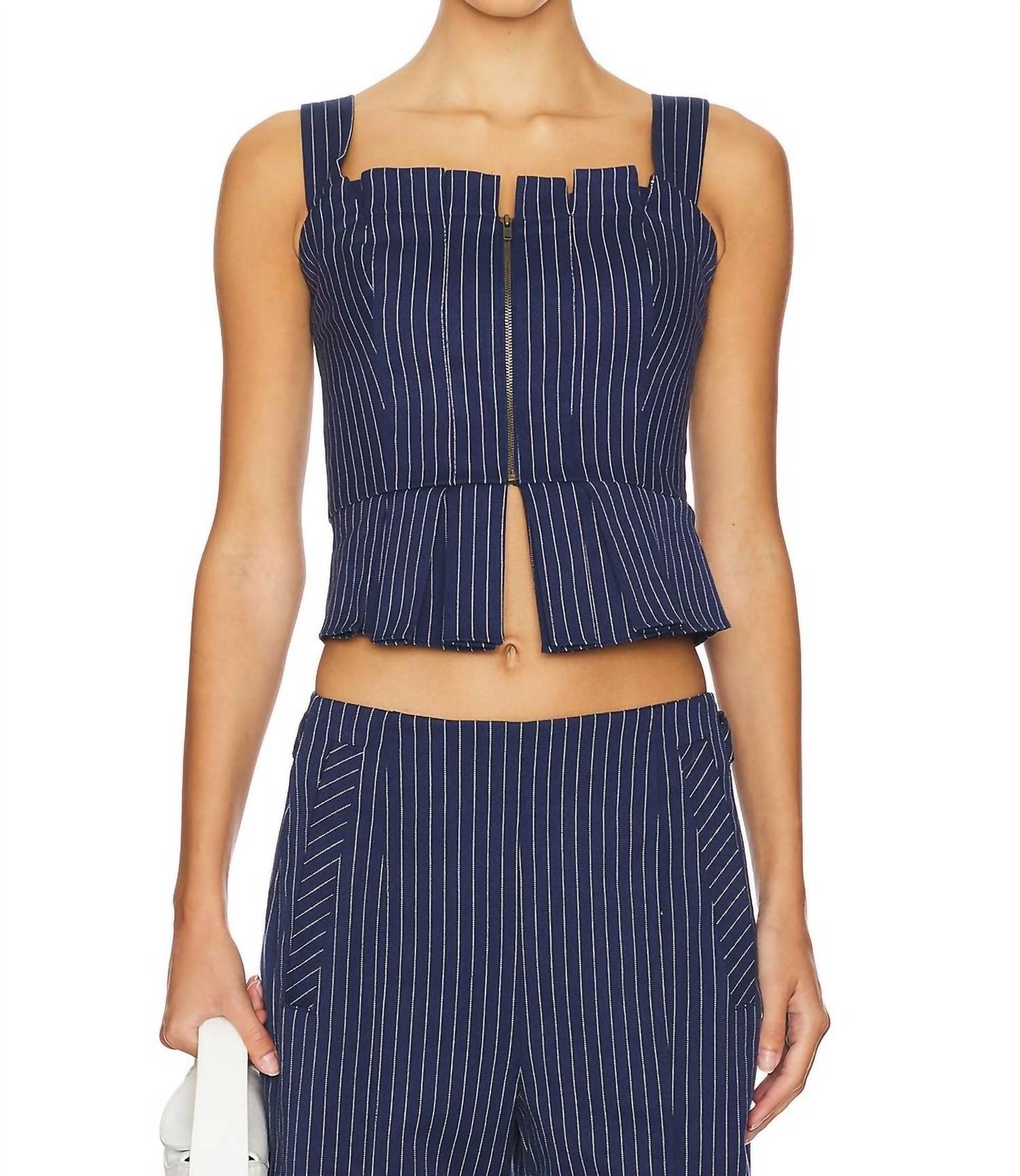 Hold You Close Corset Top In Blue Combo