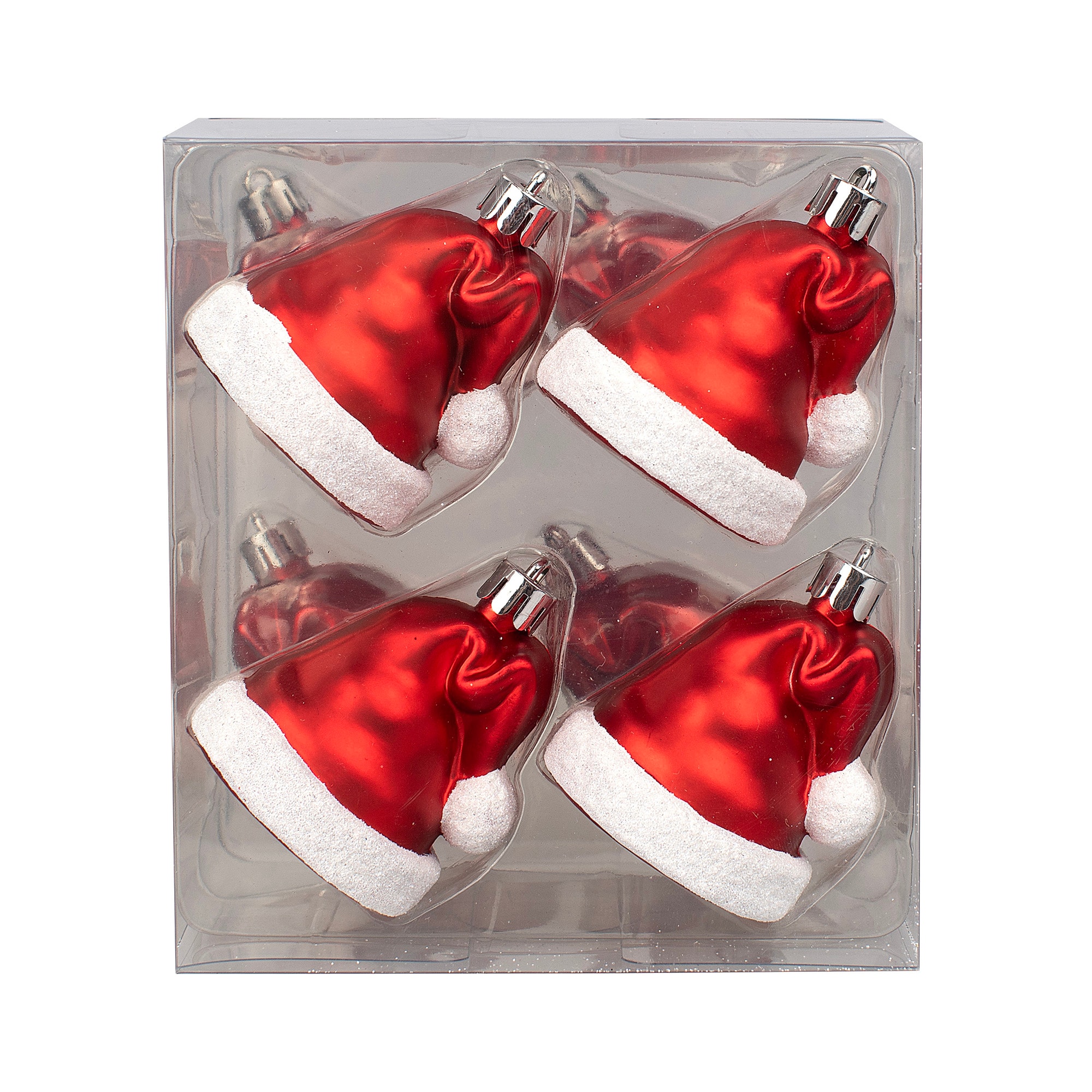 Holiday Living 8 -Pack Red Hat Standard Indoor Ornament set Shatterproof | 88M0015L