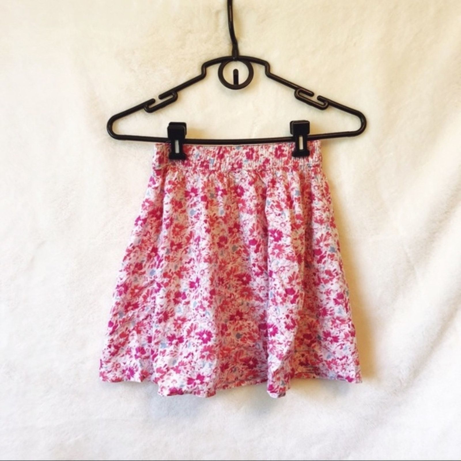 Hollister White & Pink Flower Circle Skirt, Women's (Size 26)