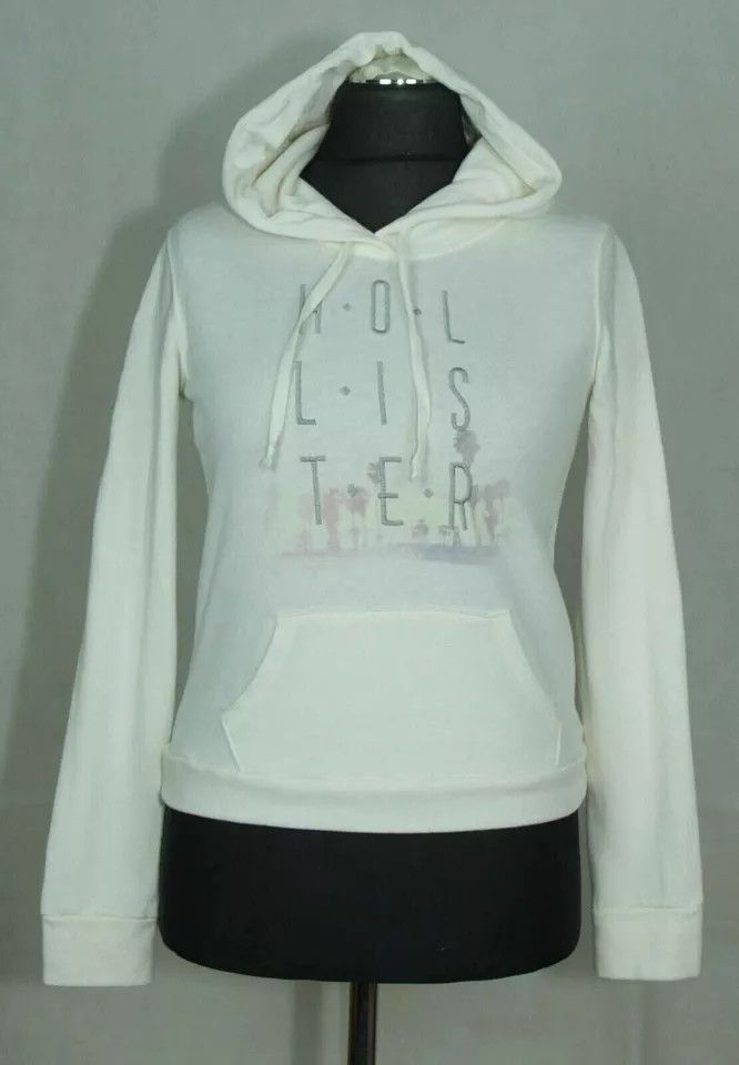 Hollister Womens Hoody Size Xs Plus Vgc in White