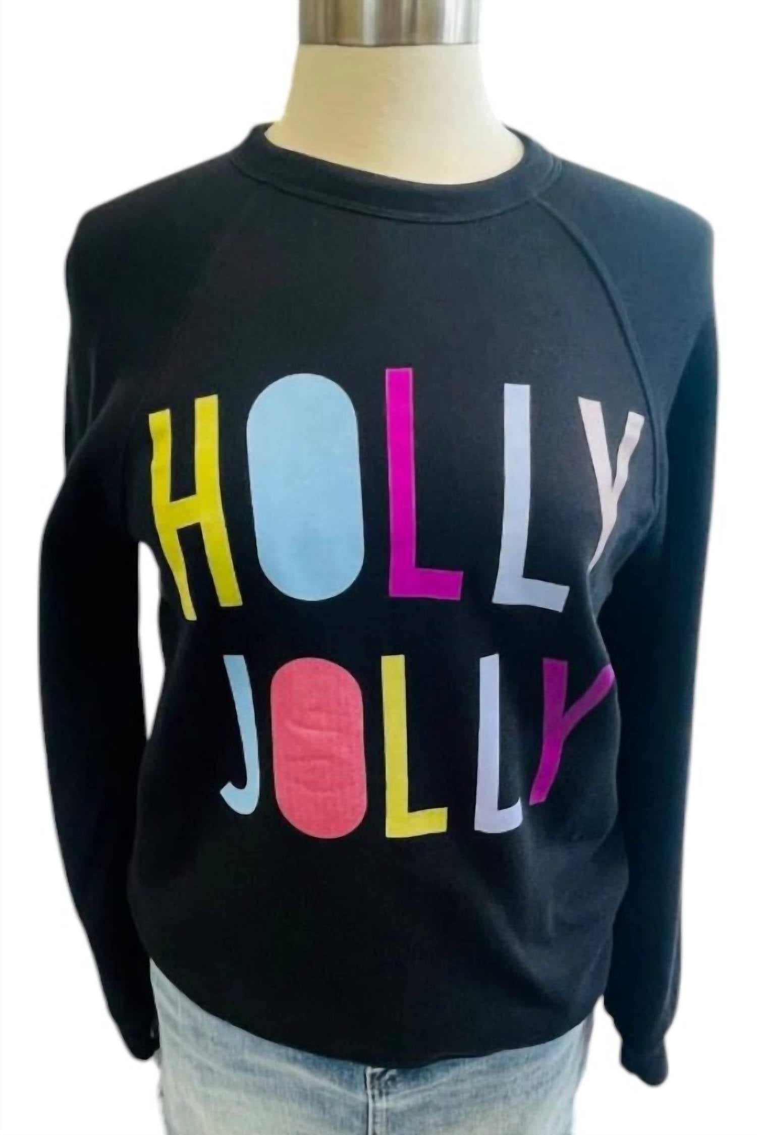 Holly Jolly Sweatshirt In Black