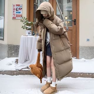 Hooded Plain Oversized Puffer Coat