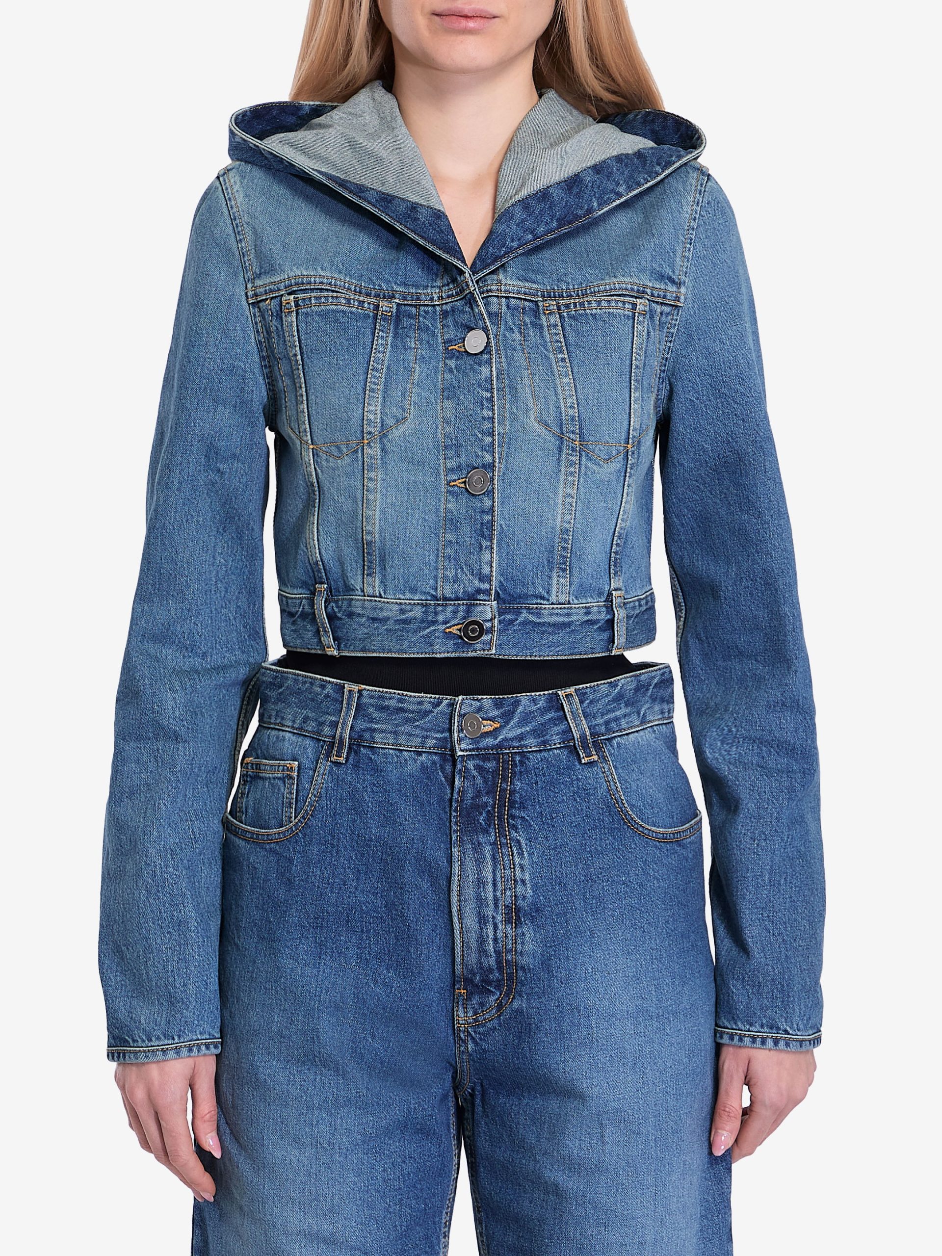 Hooded denim jacket