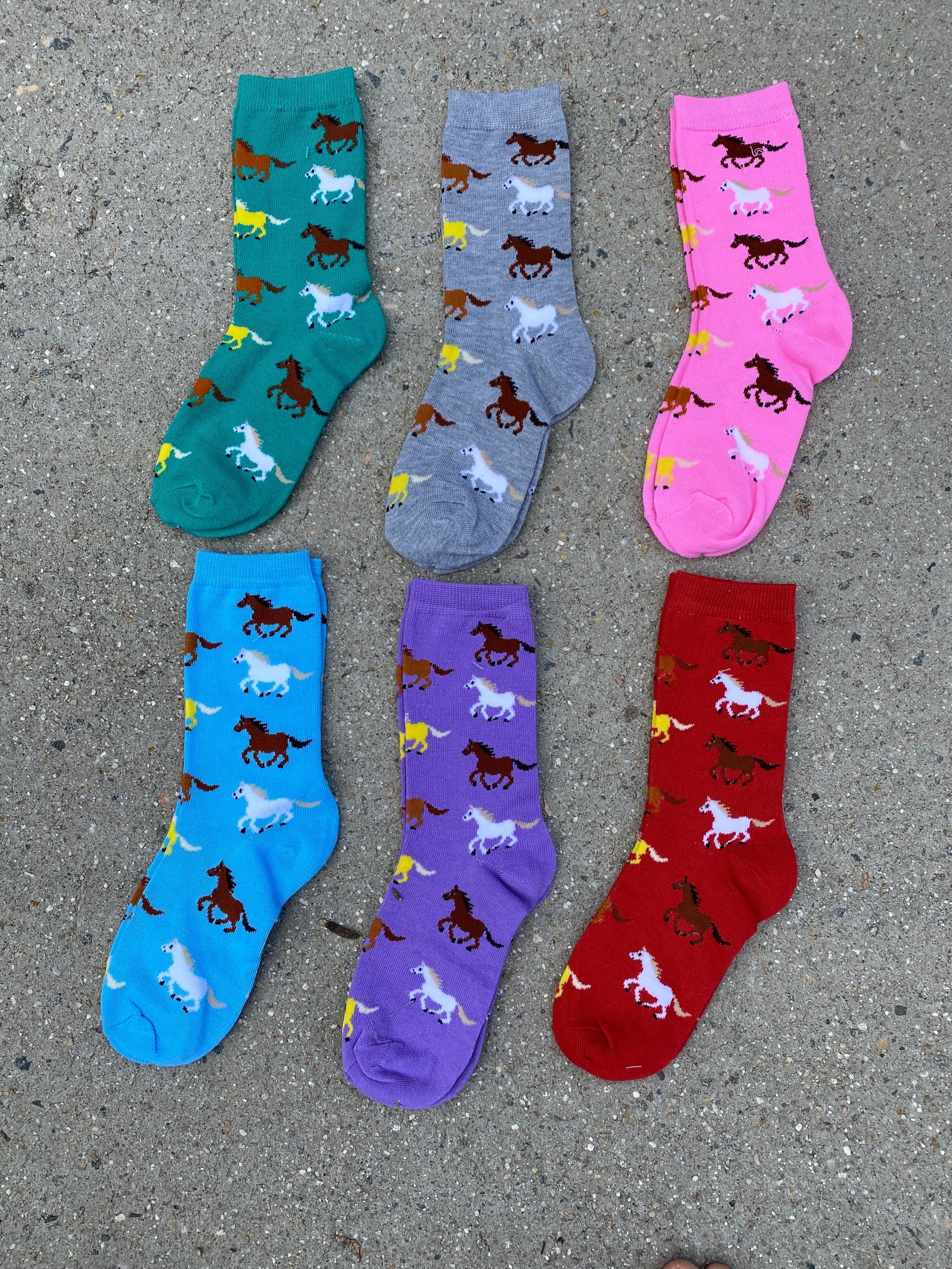 Horse Socks, Riding Sox, Equestrian Crew Boot Galloping Horses, Fits Ladies Size 6-11