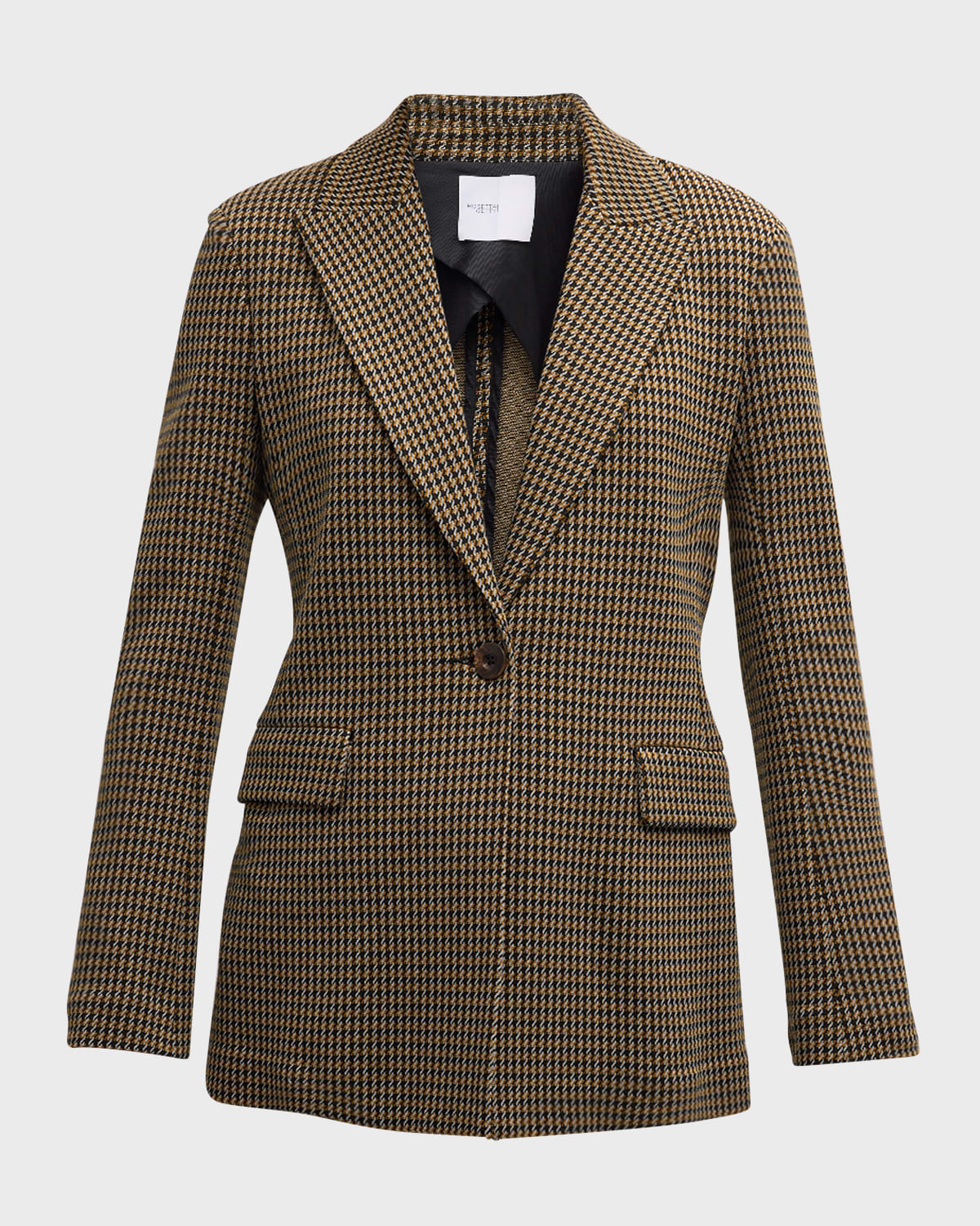 Houndstooth Peak Lapel Blazer