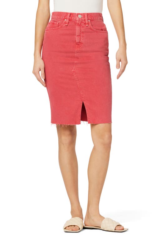 Hudson Jeans High Waist Raw Hem Denim Skirt in Pink Party Punch at Nordstrom, Size 25