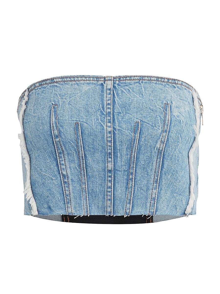 Hudson Jeans Women's Steve Corset Top - Blue - Size L