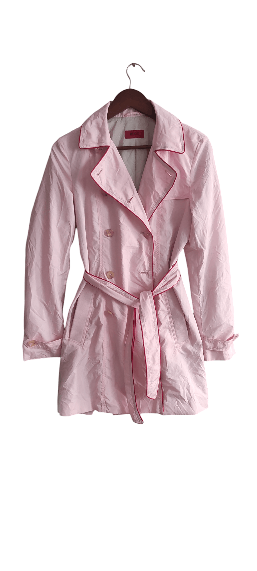 Hugo Boss Classic Double-Breasted Trench Coat Light Pink, Women's (Size Small)