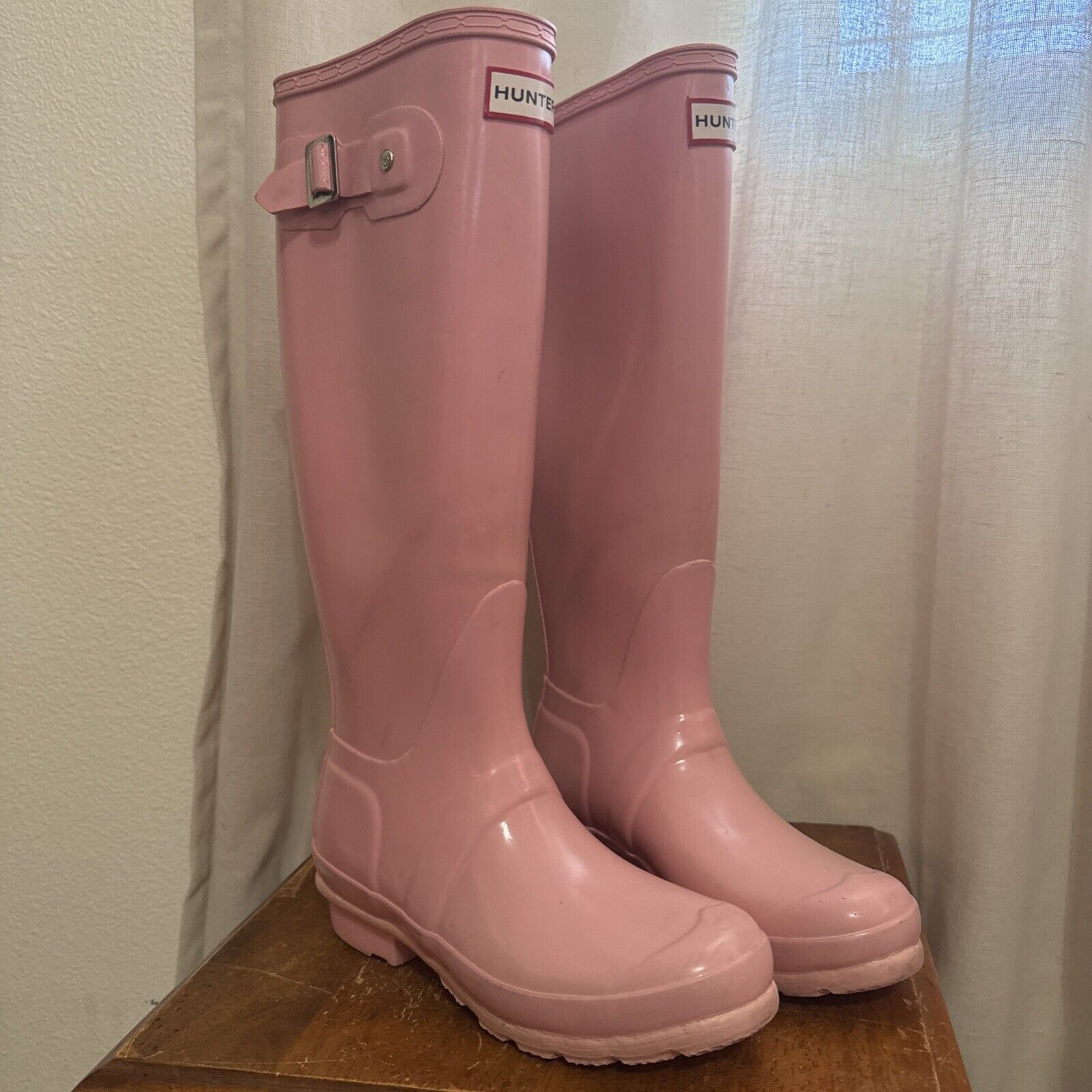 Hunter Boots Tall Pink Women's Size 5 Wellies Rain Pastel