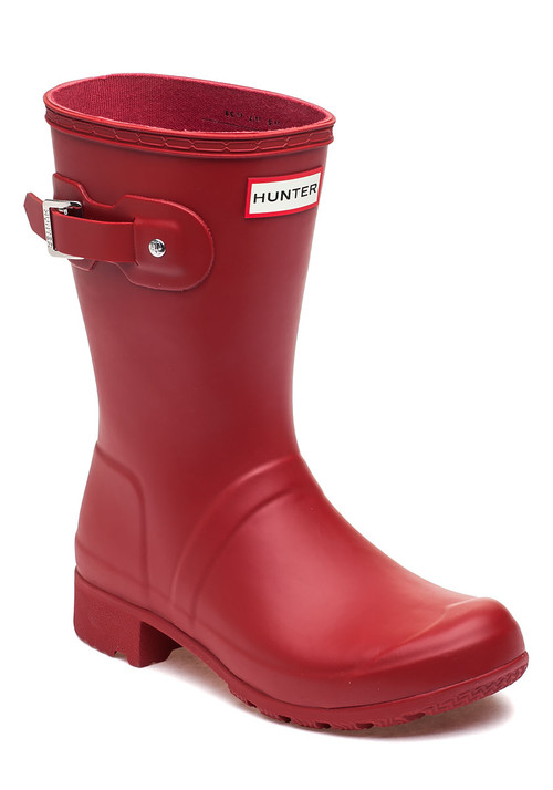 Hunter Original Tour Short Military Red Rubber Rain Boot - Red 5 Medium