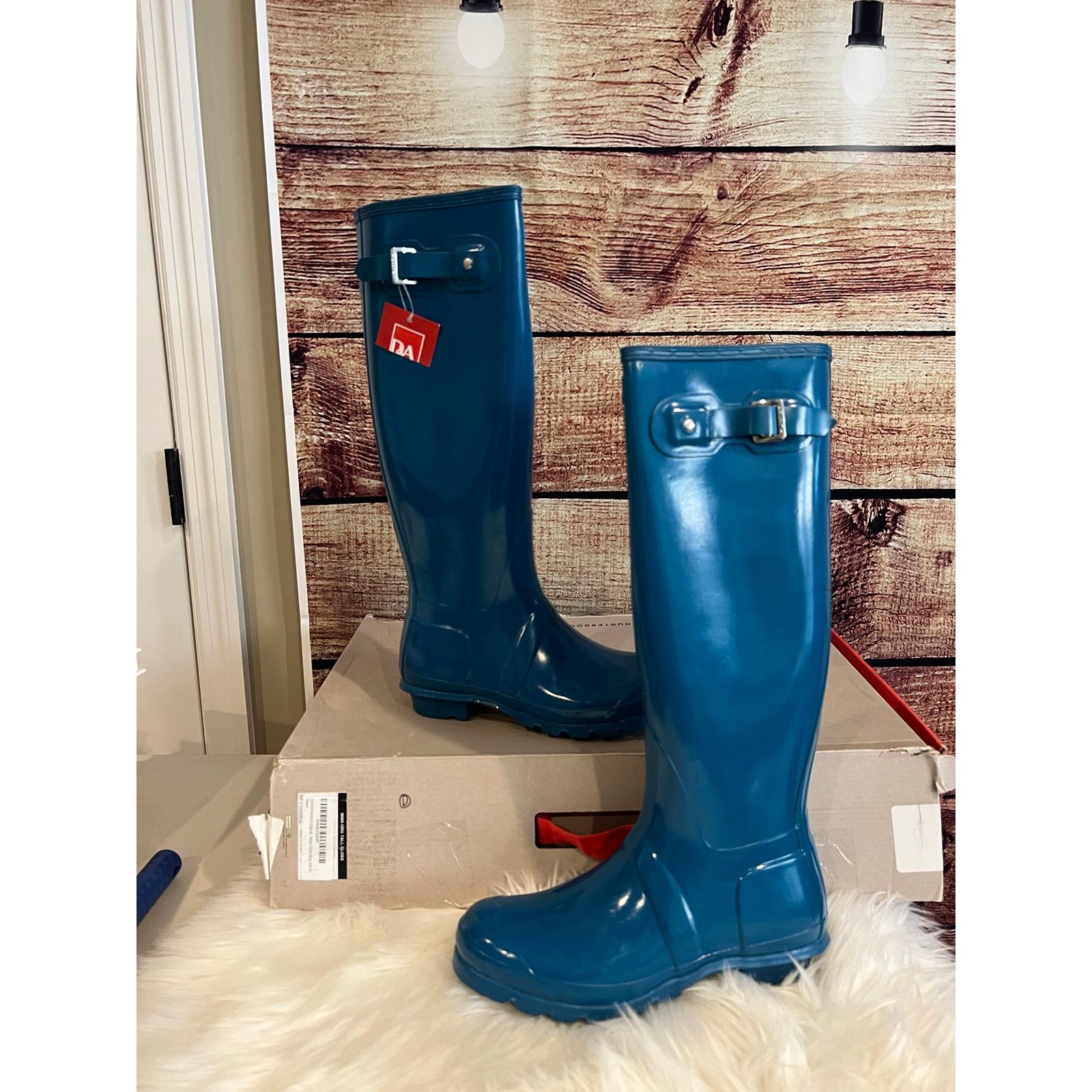 Hunter Rain Boots Tall Peacock Blue Women's Us 8 Eu 39 New