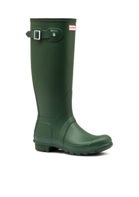 Hunter Women's Original Tall Matte Rain Boots, Green, 5M