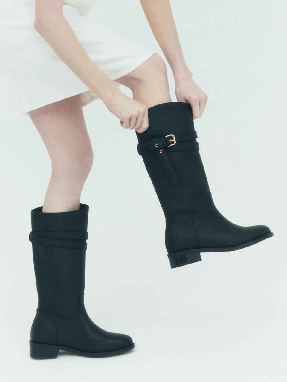 Hybrid Buckle Strap Rain Boots Long & Middle