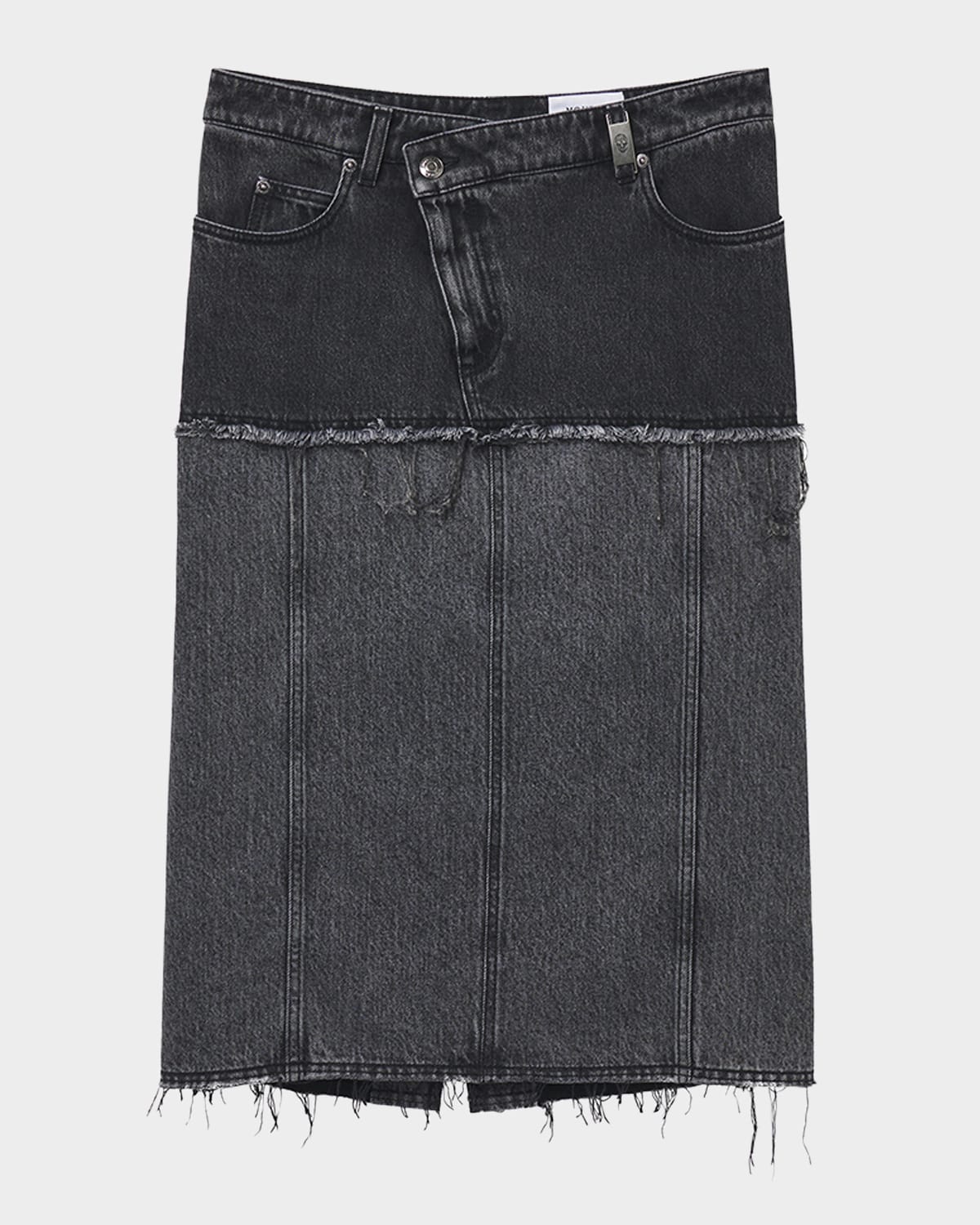 Hybrid Denim Midi Skirt