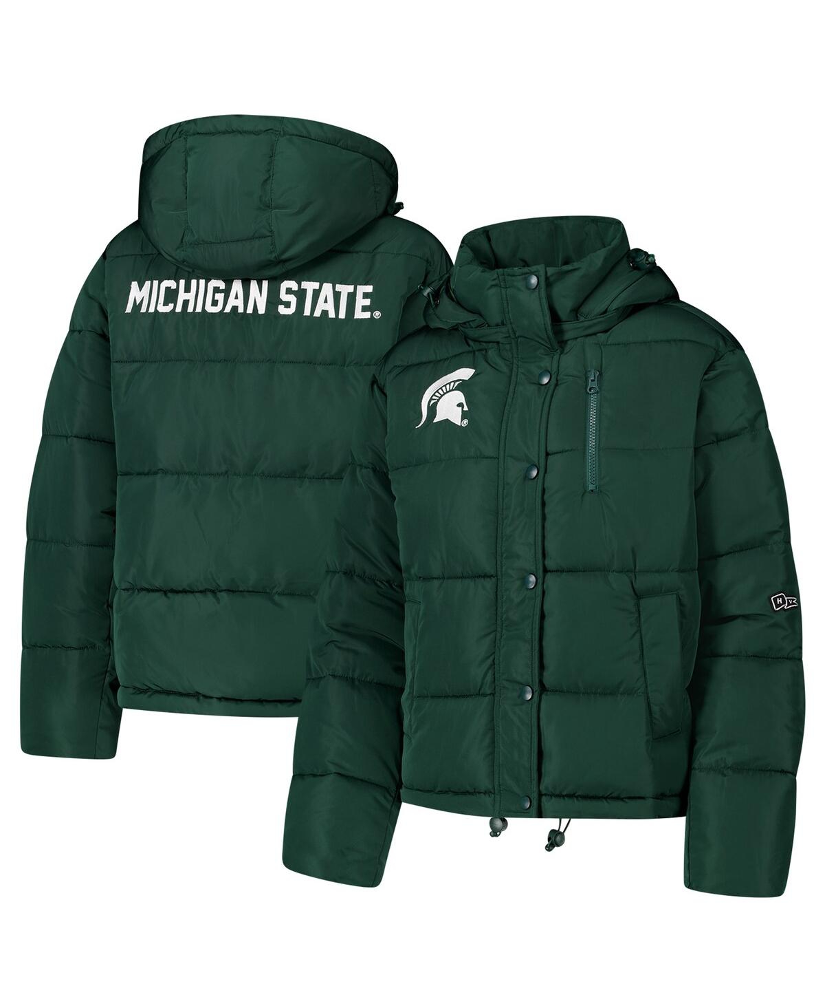 Hype And Vice Women's Green Michigan State Spartans Puffer Jacket - Green