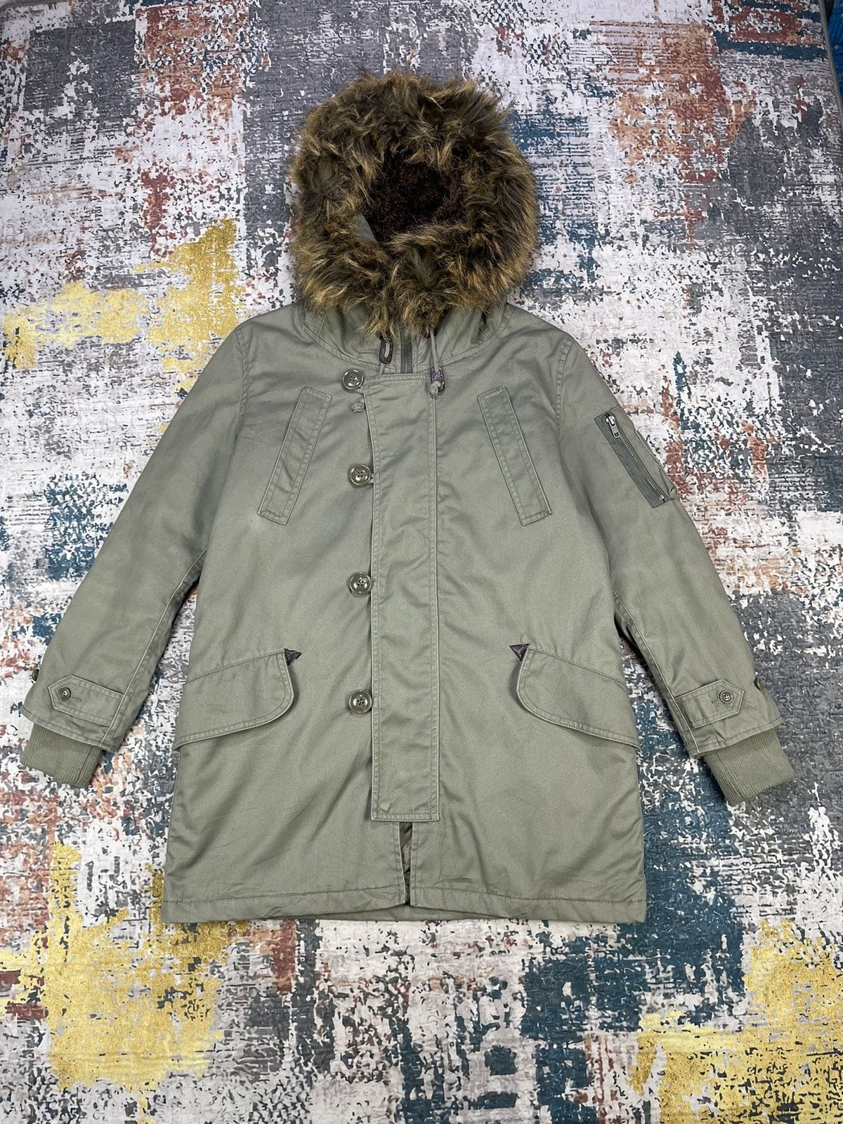 Hypebeast Rush Hour Faux Fur Snorkel Down Parka Jackets in Green, Women's (Size Large)