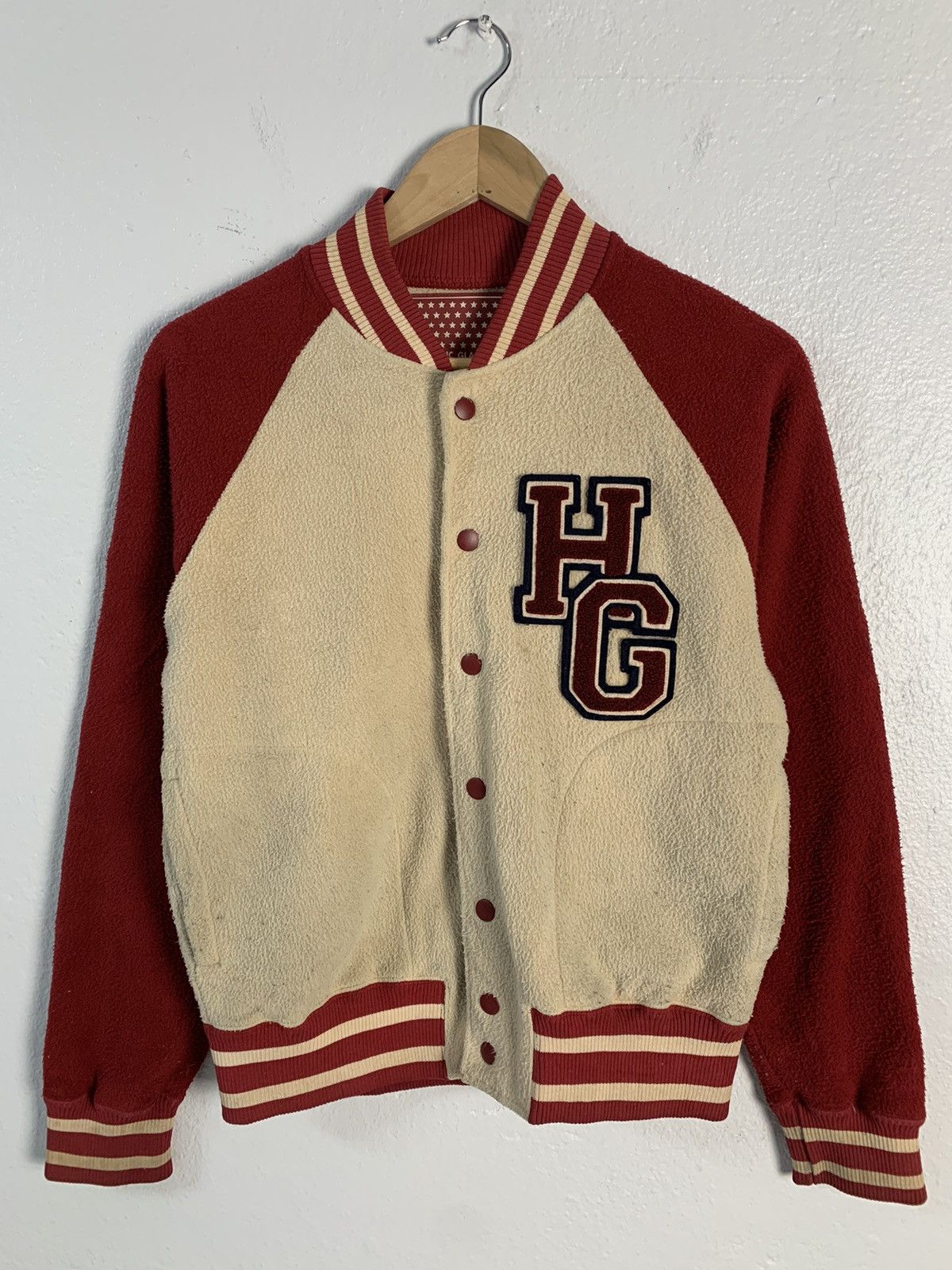 Hysteric Glamour Straw Berries Products Varsity Jacket in Brown/Red, Women's (Size Medium)