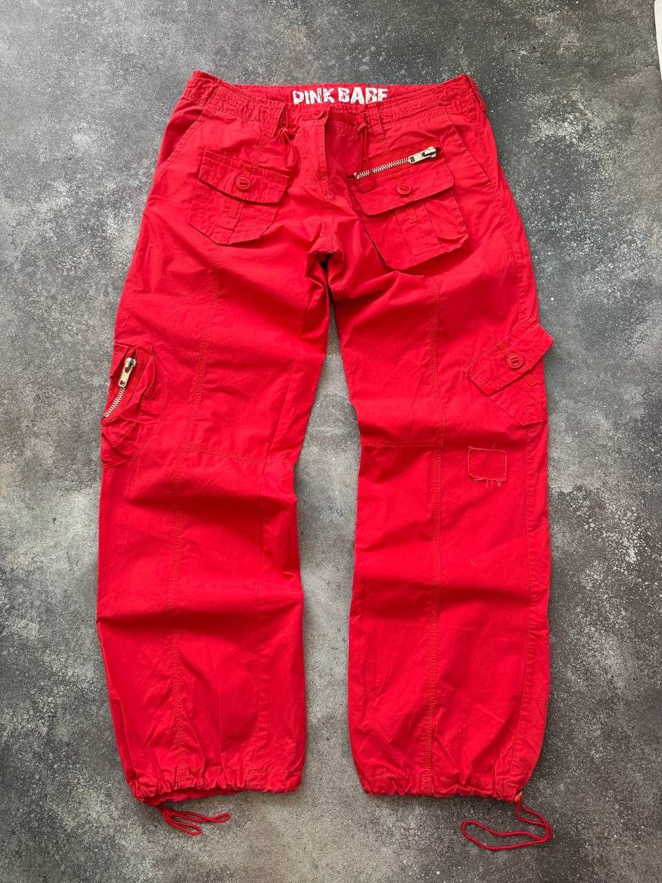 Hysteric Glamour x If Six Was Nine Japanese Style Vintage Multi Pocket Cargo Parachute Pants in Red, Women's (Size 29)