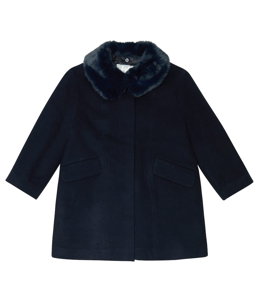 Il Gufo Faux fur-trimmed wool-blend coat