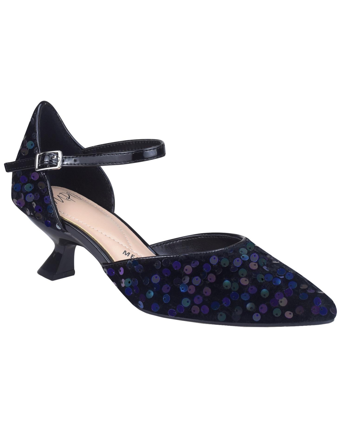 Impo Women's Edmee Pointed Toe Kitten Heel Ankle Strap Pumps - Black Amethyst