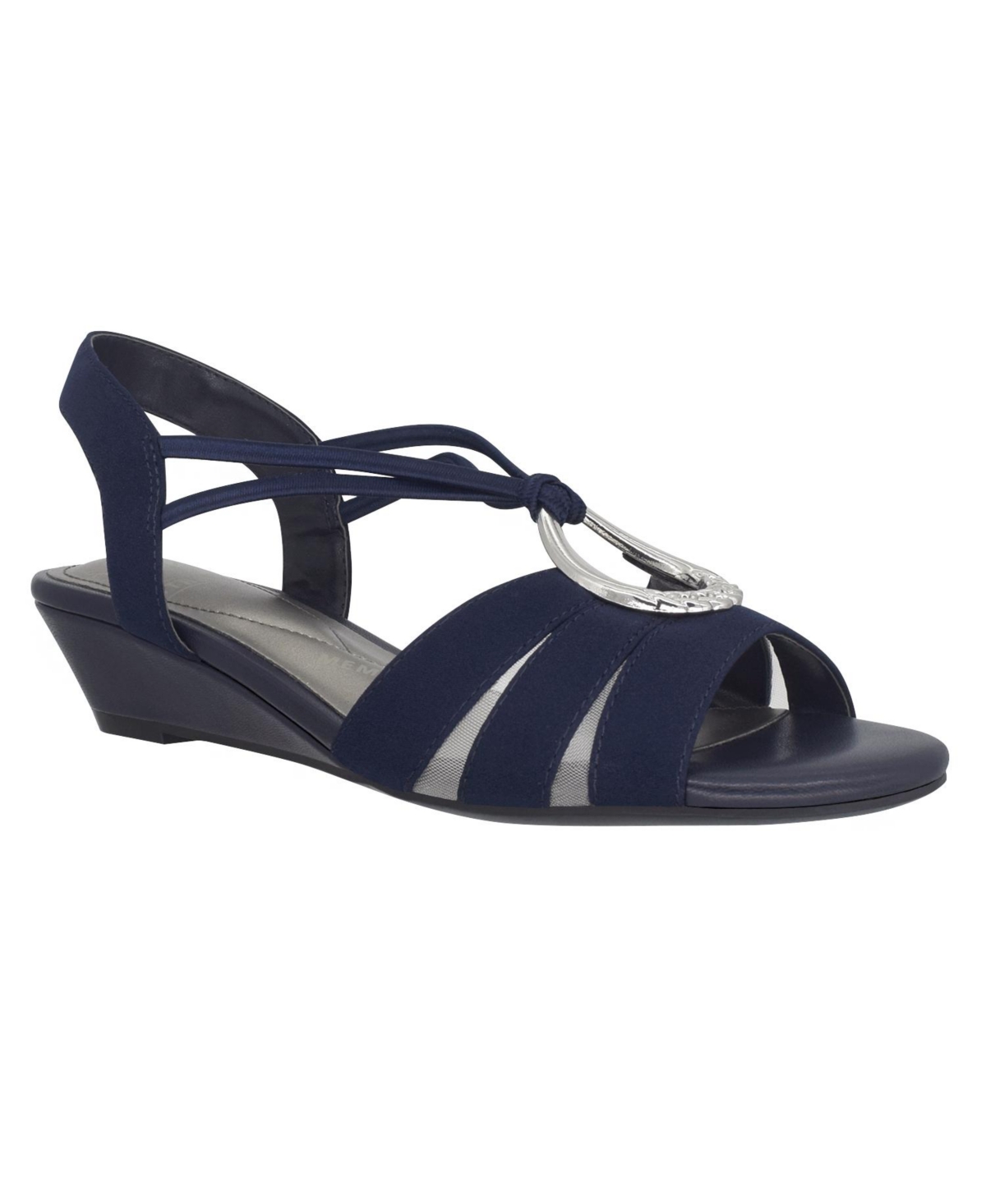 Impo Women's Rita Ornamented Stretch Wedge Sandals - Midnight Blue