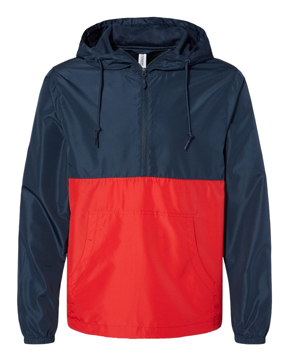 Independent Trading Co. - Lightweight Quarter-Zip Windbreaker Pullover Jacket - EXP54LWP - Classic Navy/ Red - XS