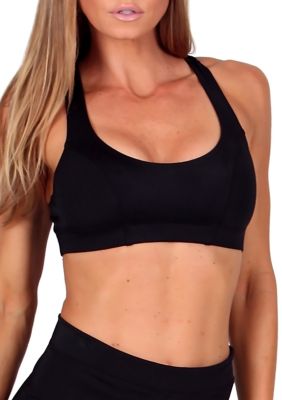 InstantFigure Women's Racer Back Activewear Bra Top, Black, X-Large