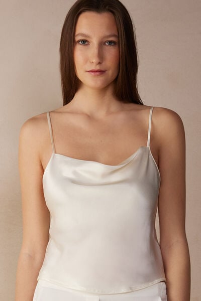 Intimissimi Silk Crop Camisole Woman Ivory Size M