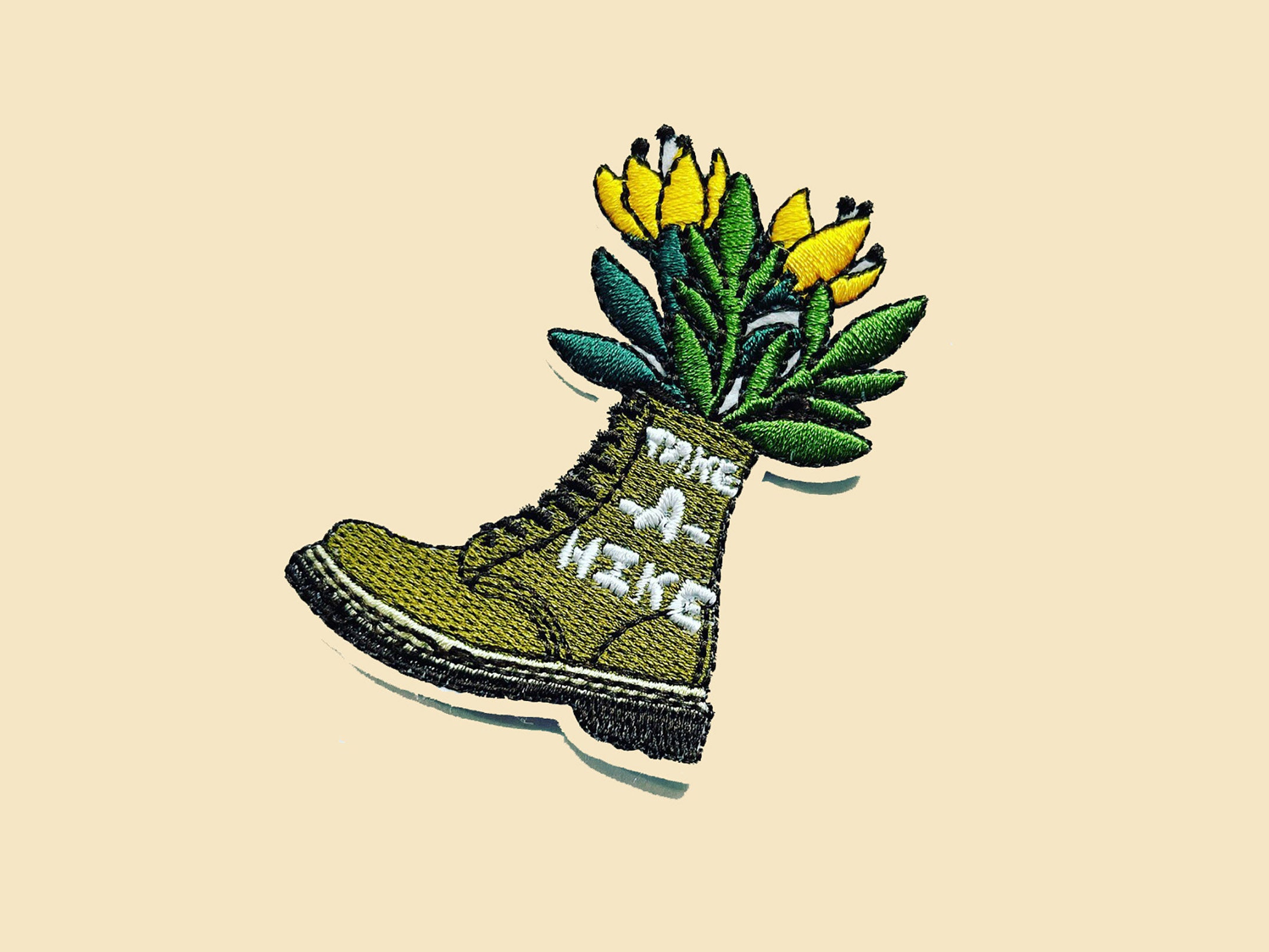 Iron-On Boot Patch/Hikel Badge/Diy Embroidery/Decorative Patch/Embroidered Applique/Hiking Lover/Applique Motif/Trendy Patch/Take A Hike