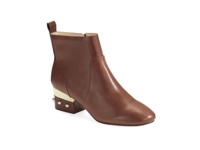 Isa Tapia Women's Hardy Calf Leather Low Block Heel Ankle Boots - Cognac, Size 37.5