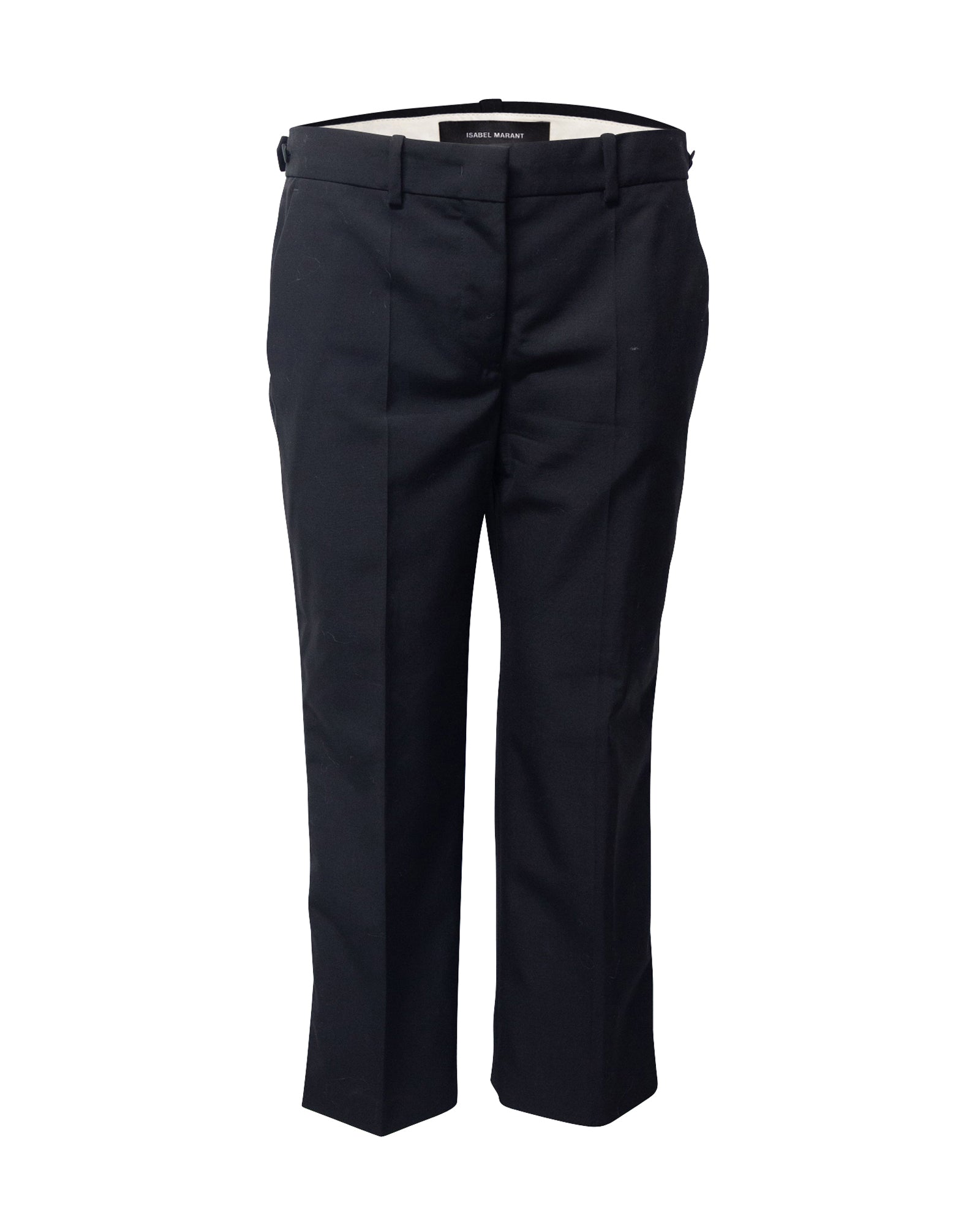 Isabel Marant Cropped Tailored Trousers in Black Wool