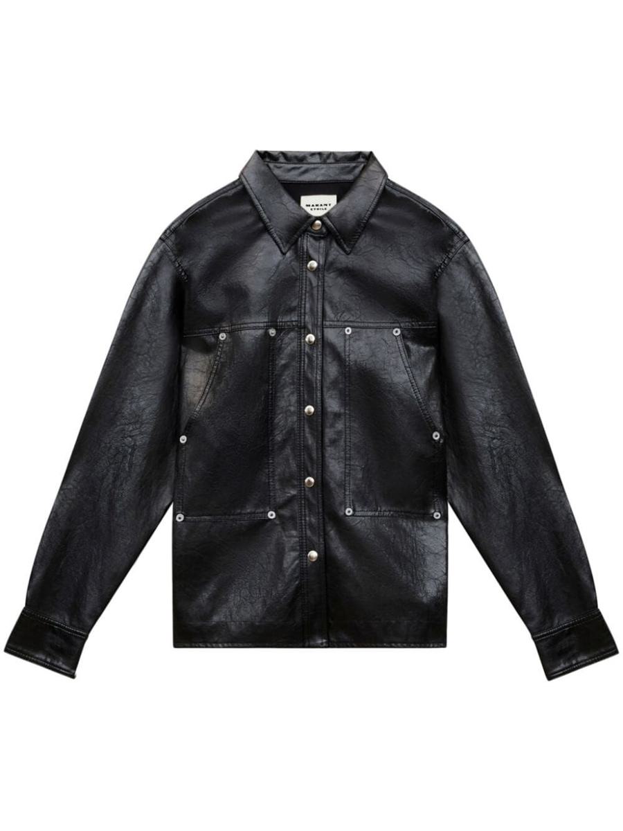 Isabel Marant Étoile Abelia Faux Leather Jacket-Shirt Clothing