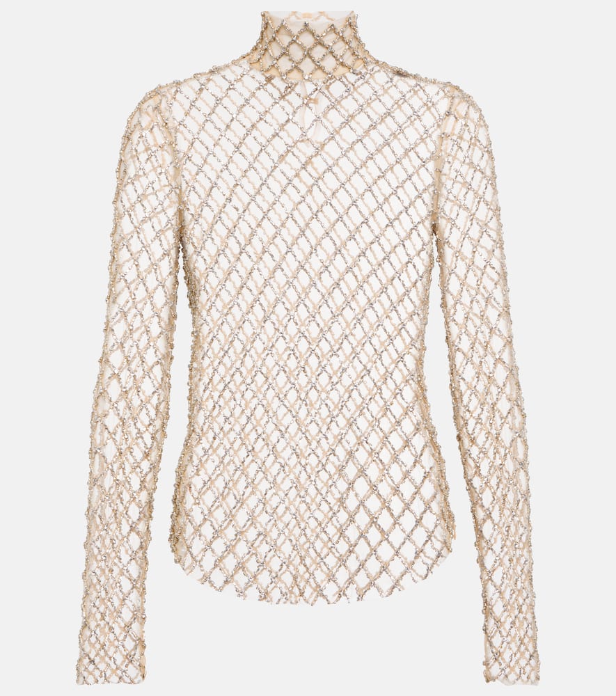 Isabel Marant Lupita embroidered mesh top