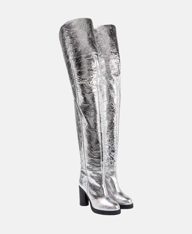 Isabel Marant Over-The-Knee Boots in Silver, Women's (Size 7)