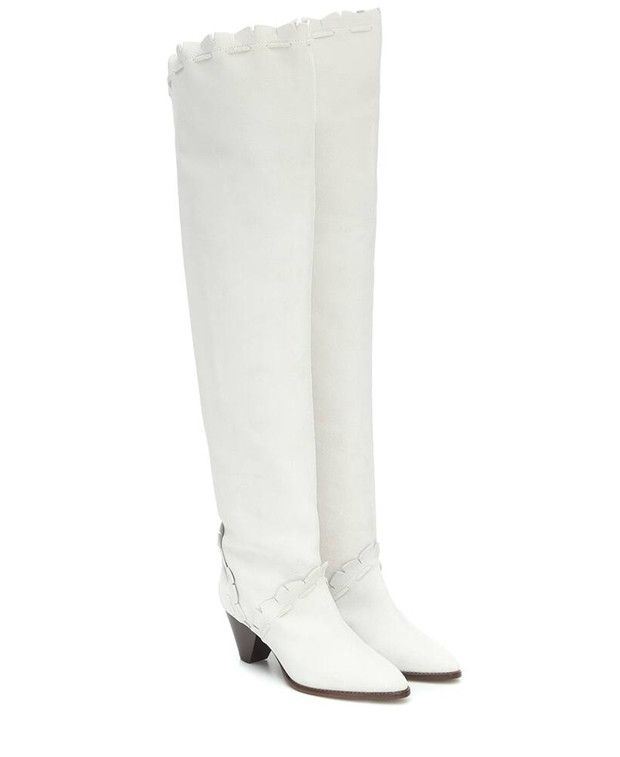 Isabel Marant Over-The-Knee Boots in White, Women's (Size 5)