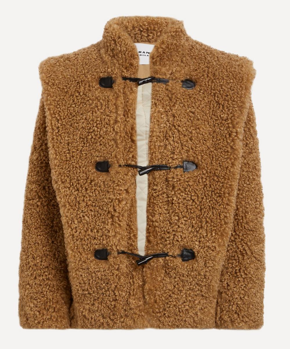 Isabel Marant etoile Women's Avalia Curly Faux-Fur Coat Camel 8