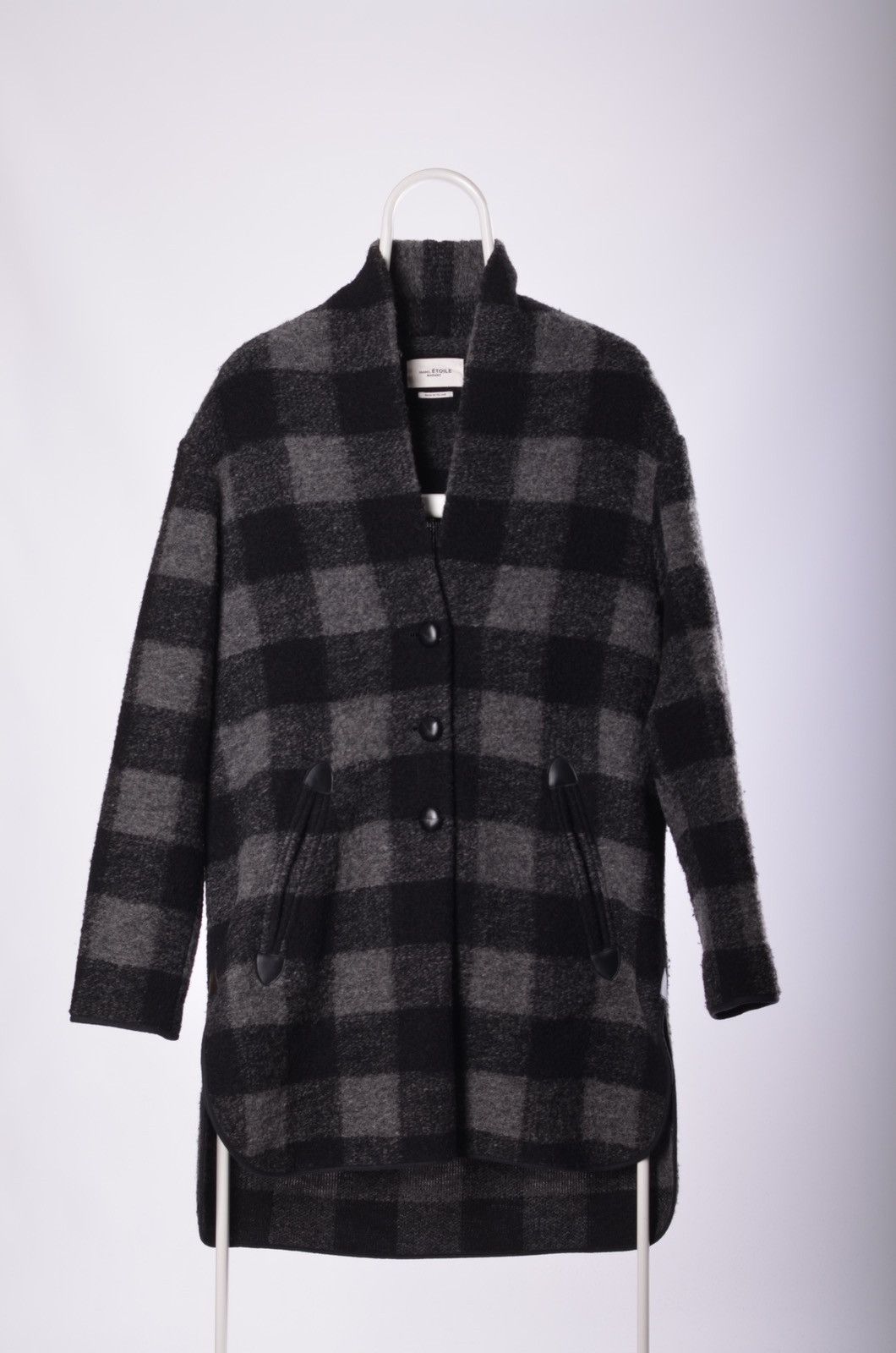 Isabel Marant x Isabel Marant Etoile Checkered Wool Blend Coat, Women's (Size XS)