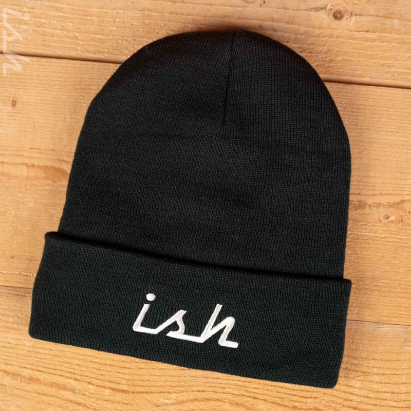 Ish Guitars Ish Logo Black Fleece-Lined Beanie