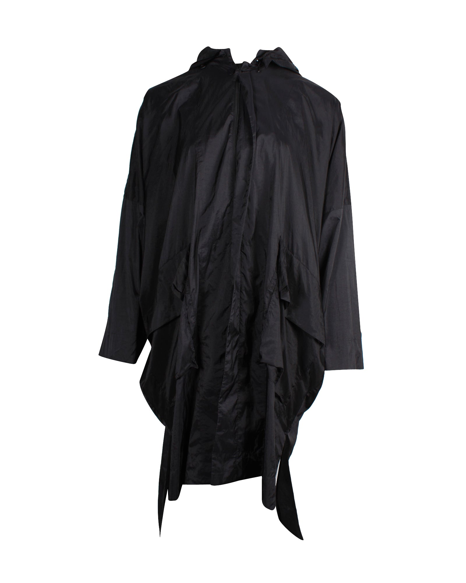 Issey Miyake Travel Raincoat in Black Nylon