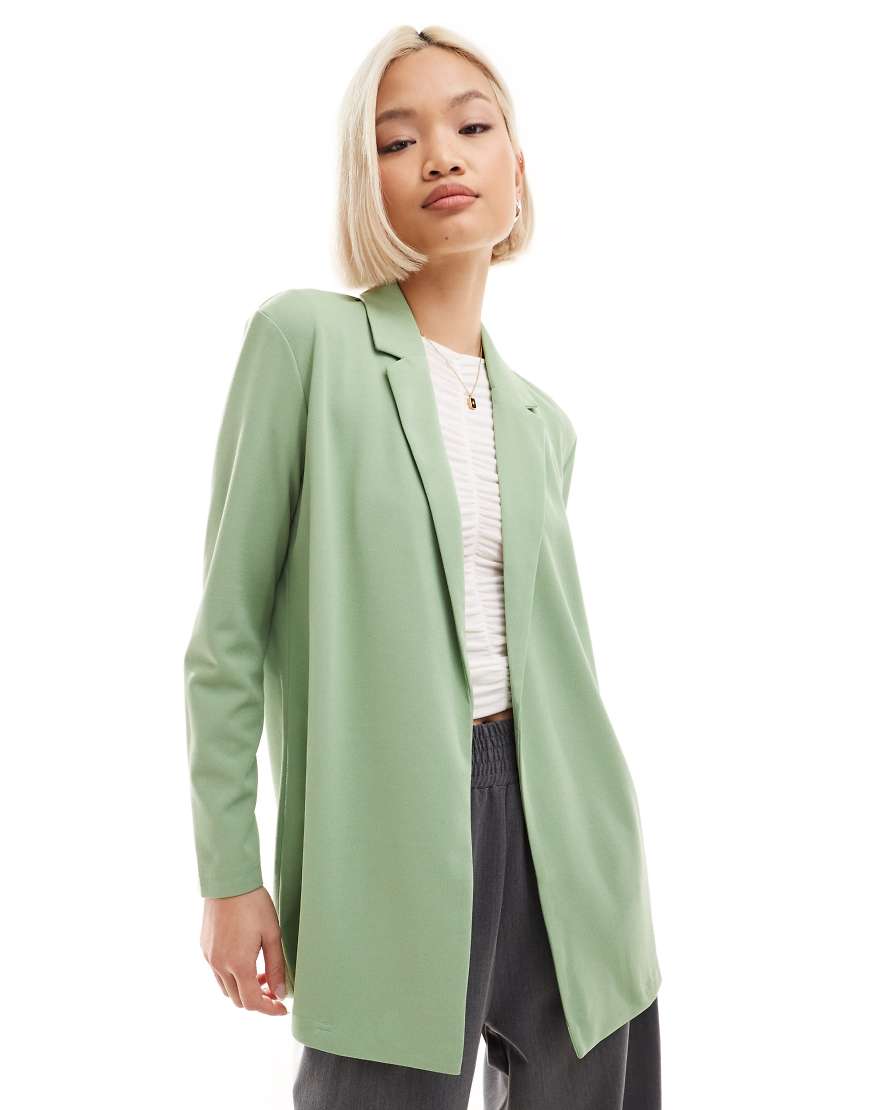 JDY lightweight blazer in sage green - part of a set