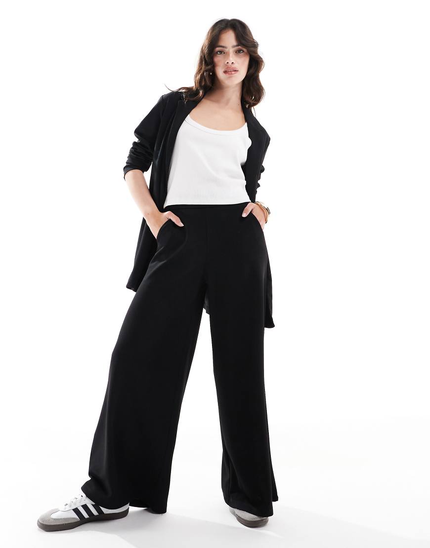 JDY wide leg tailored pants in black - part of a set