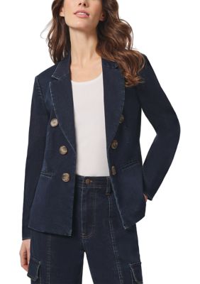 JONES NEW YORK Women's City Denim Faux Double Breasted Jacket, XS