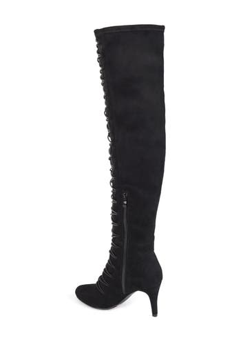 JOURNEE Trill Over-the-Knee Lace-Up Boot - Wide Calf in Black at Nordstrom Rack, Size 6