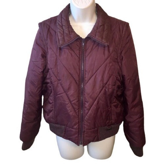 Jacket Snow Valley Vintage 70S Zip Off Sleeves Quilted Brown Large