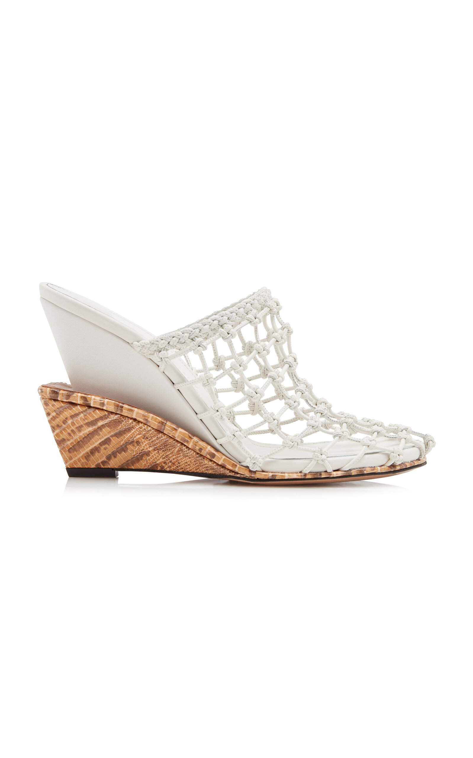 Jacquemus - Doubles Netted Wedge Sandals - White - IT 40 - Moda Operandi