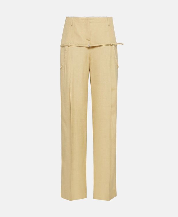 Jacquemus Wide-Leg Trousers in Beige, Women's (Size 36)