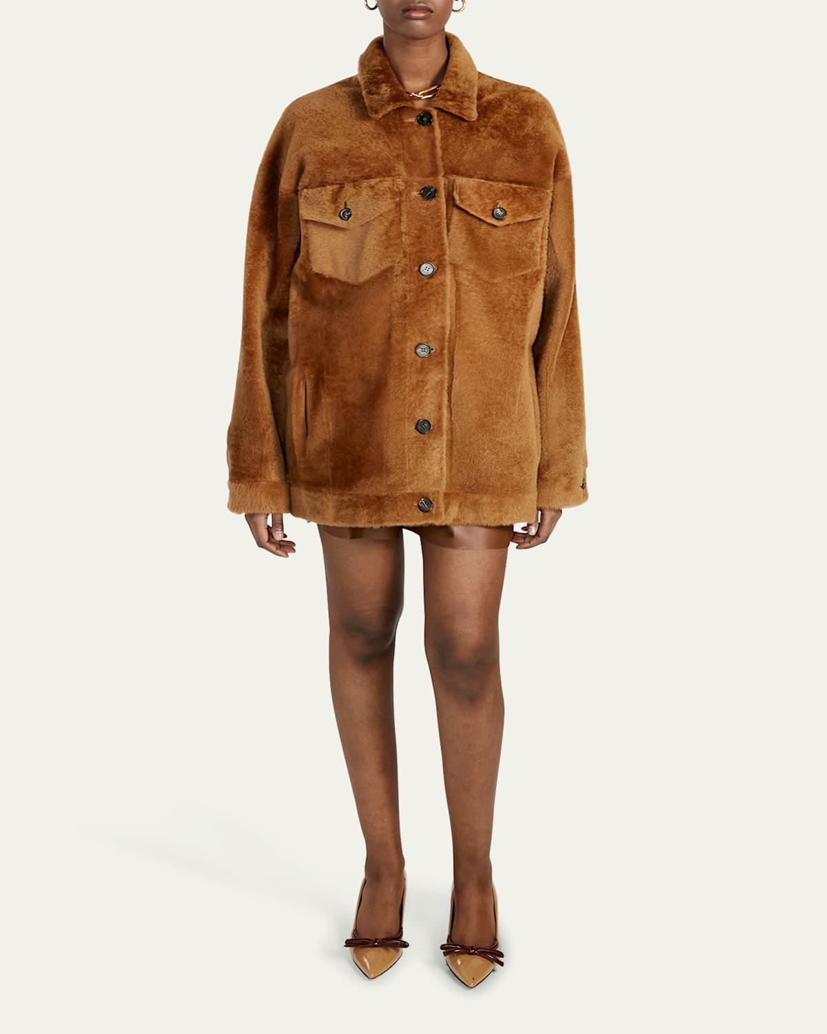 Jamii Reversible Shearling Shacket